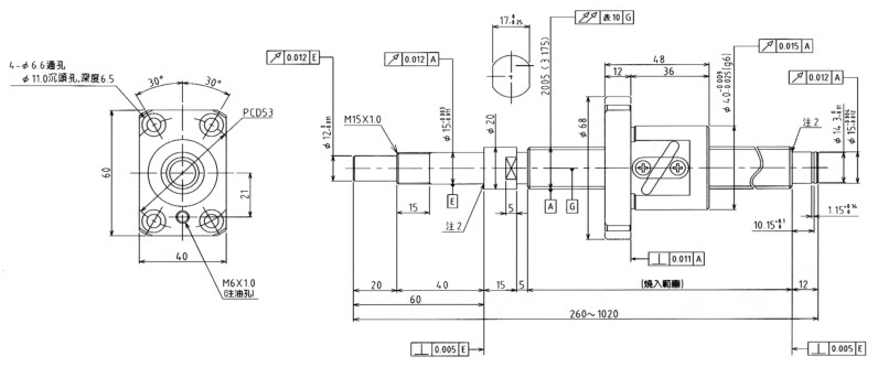 精密滾珠螺桿TS2005標準精密品C5軸徑20導程5