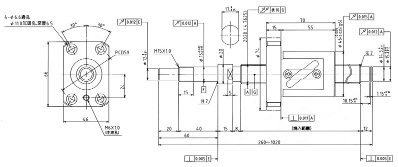 精密滾珠螺桿TS2020標準精密品C5軸徑20導程20