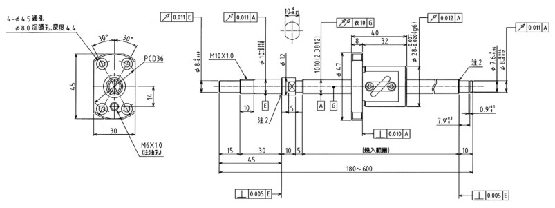 精密滾珠螺桿TS1010標準精密品C5軸徑10導程10