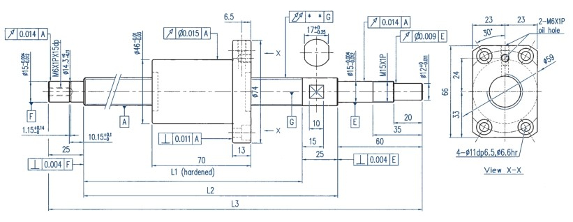 滾珠螺桿XSVR02020研磨級軸端完成品