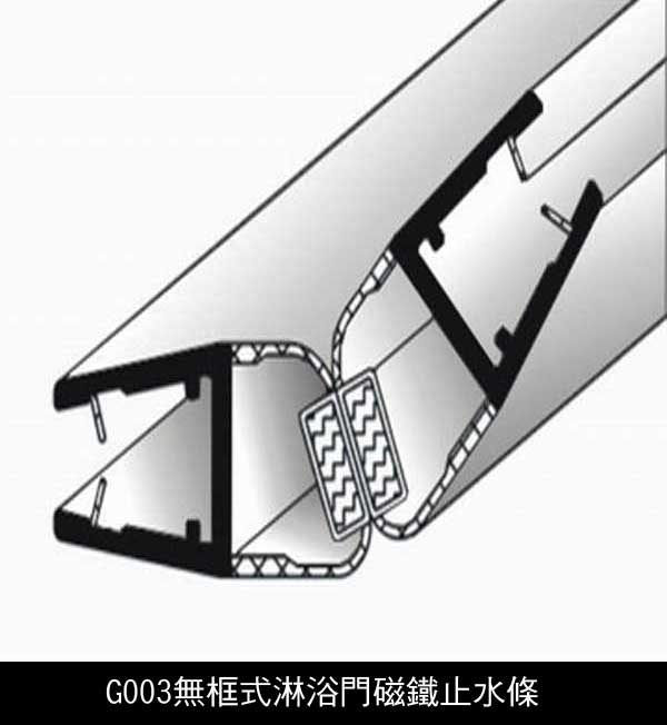 無框式淋浴門磁鐵止水條