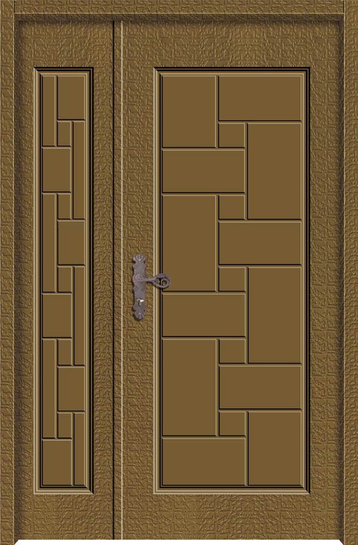 玄關壓花門-小五格