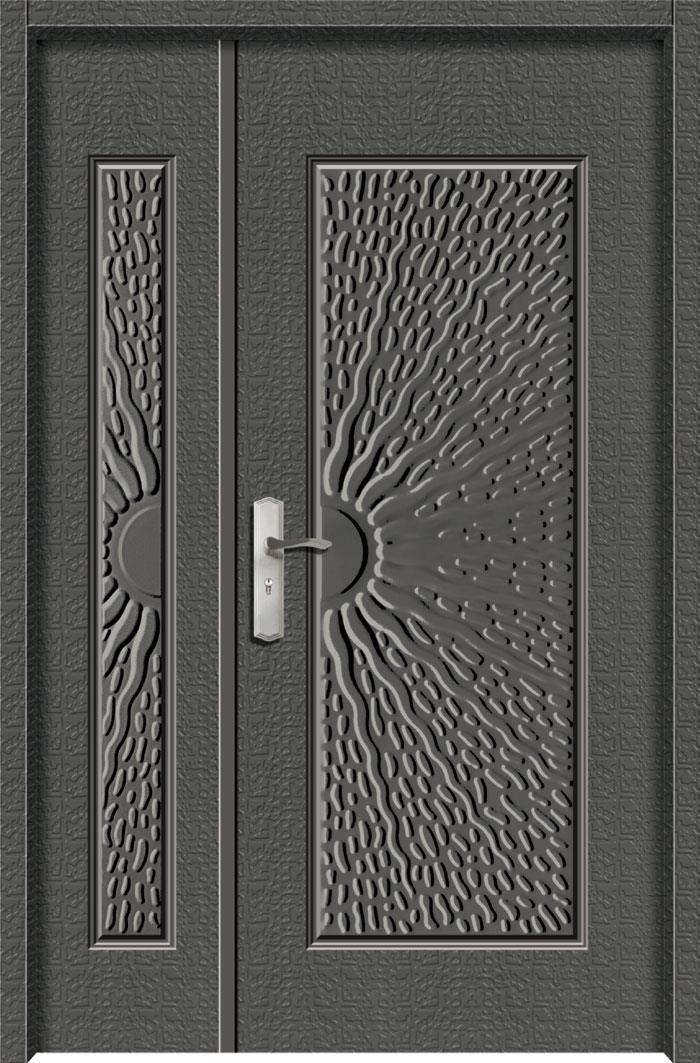 玄關壓花門-放射