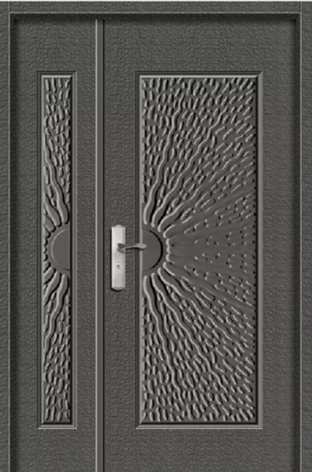 玄關壓花門-藝雕放射壓花門