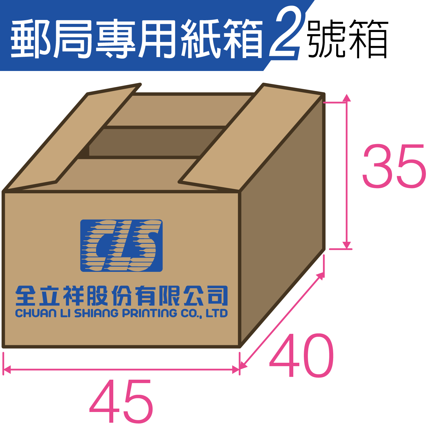 郵局專用紙箱2號箱