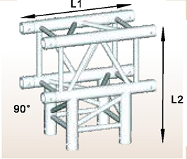 四角彎頭-3通-90度