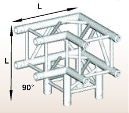 四角彎頭-3通-90度