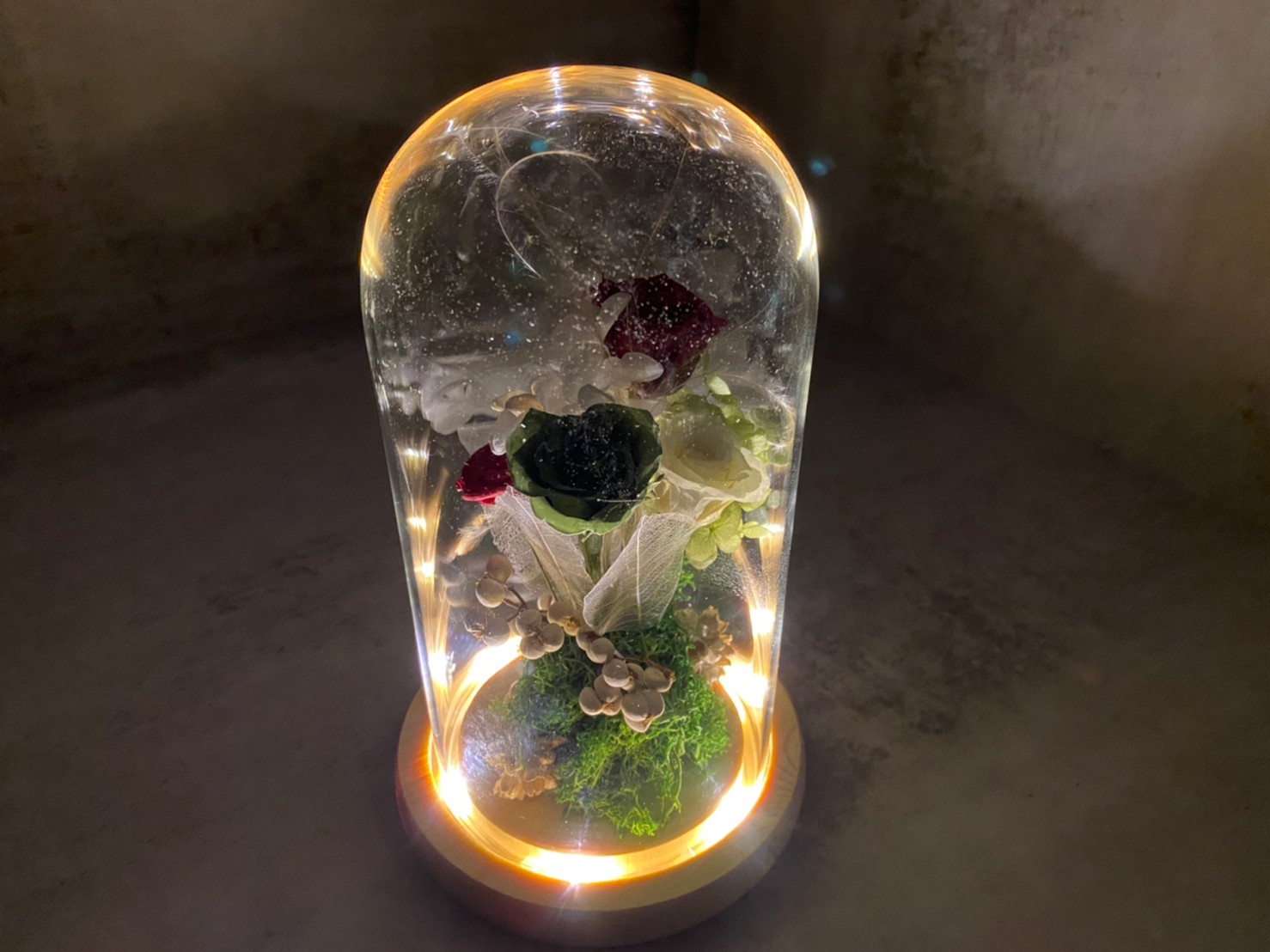 花盅-長型環燈(永生花)