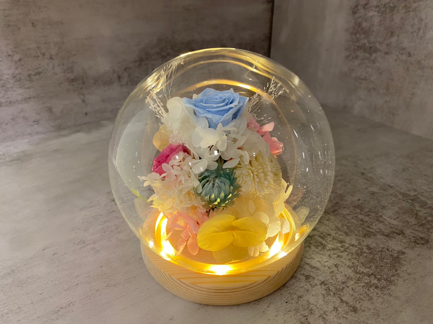 花盅-圓型環燈(永生花)