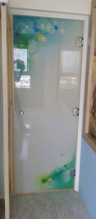 玻璃噴畫臥房門