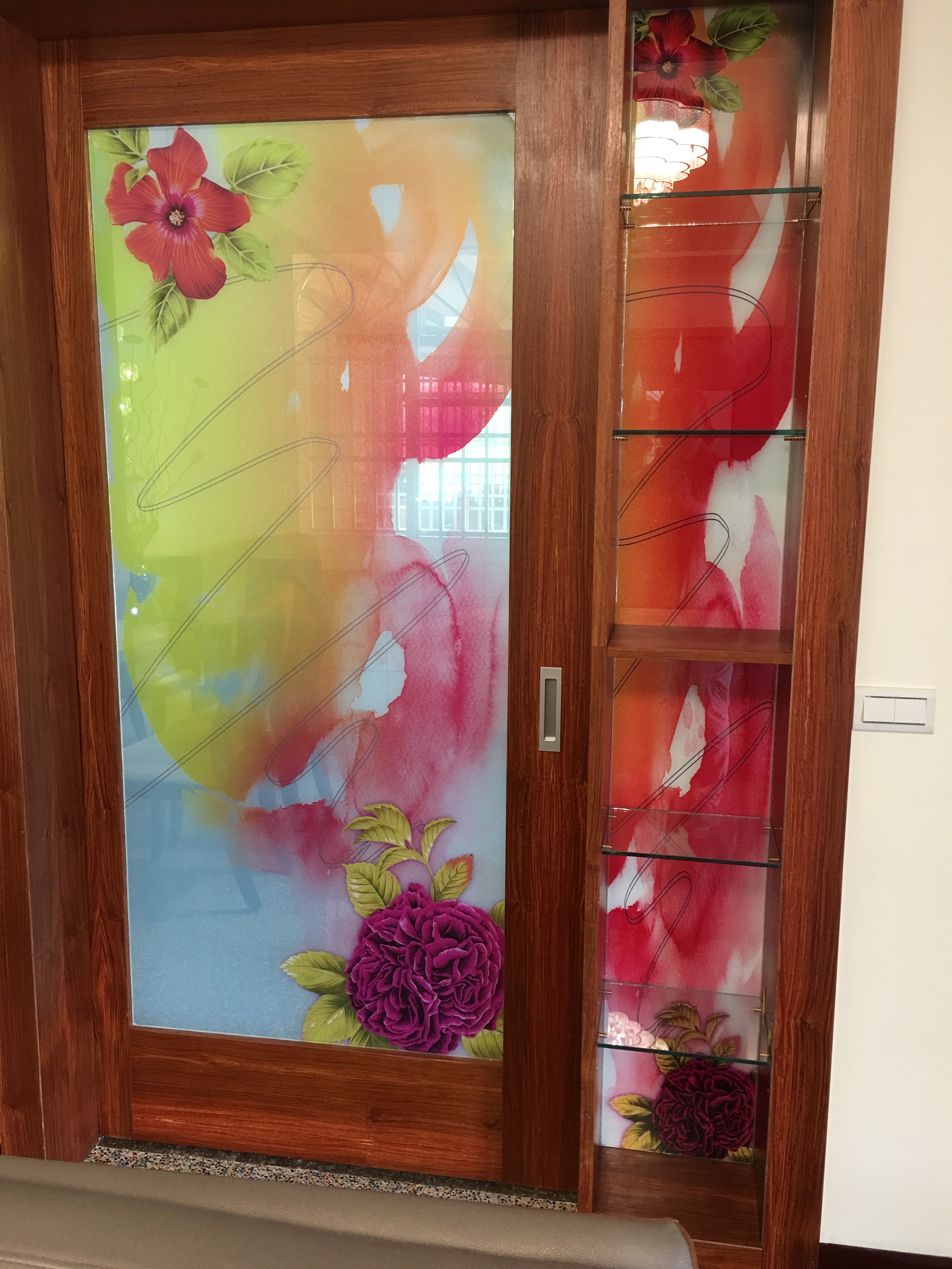 噴畫玻璃拉門