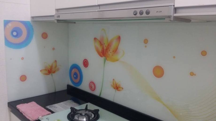 美術玻璃流理台牆面施工案例