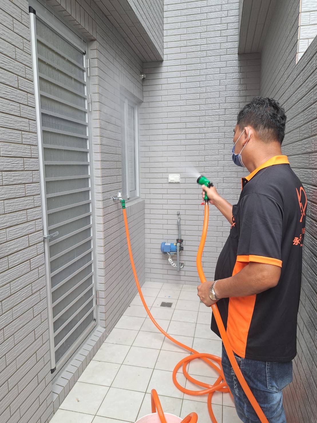 陽台外牆灑水測試