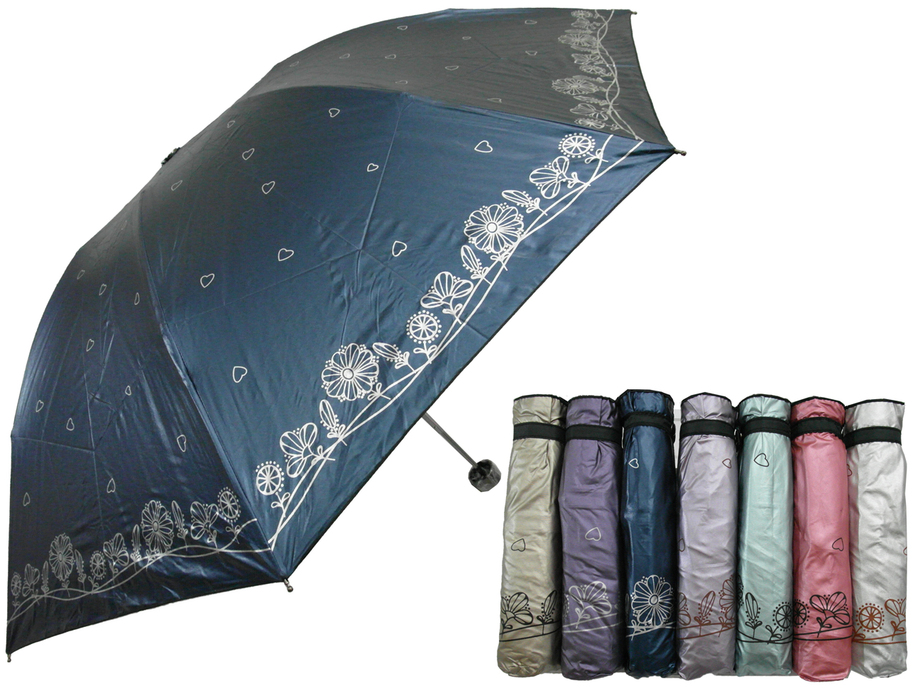 5584色膠雙印天堂三折傘(心型)