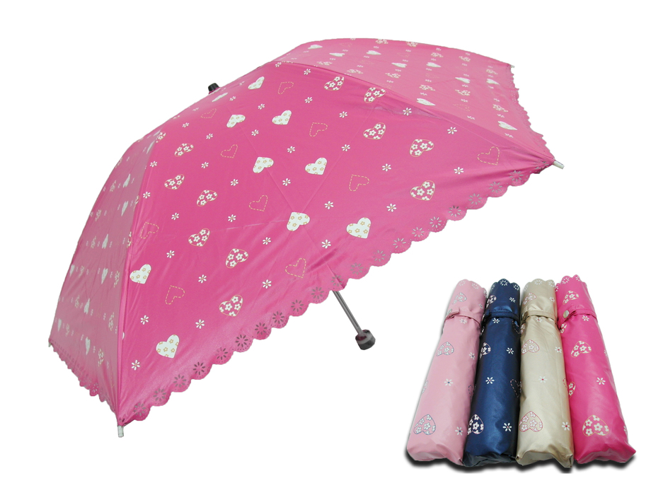 蜜桃甜心彩膠蝶骨三折傘