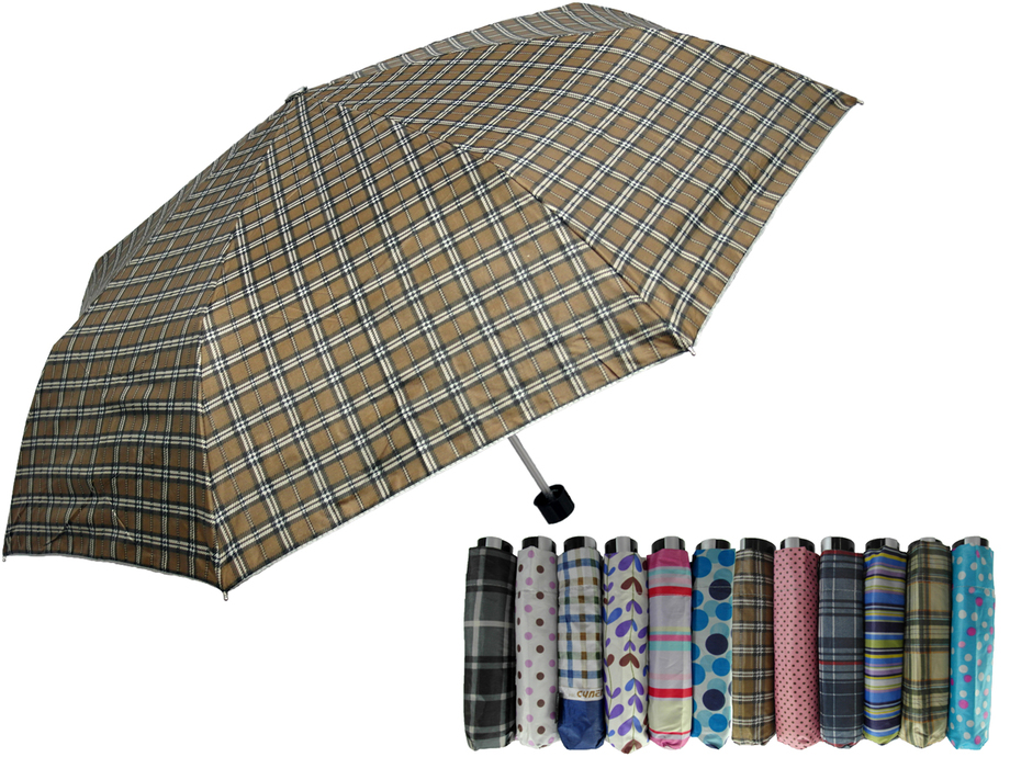 超輕抗風無敵格紋三折傘