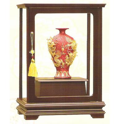 雙龍如意瓶(漆線雕.高級開門框)