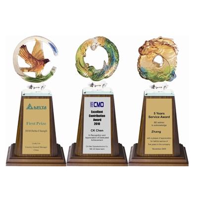 脫蠟琉璃木質獎座04121