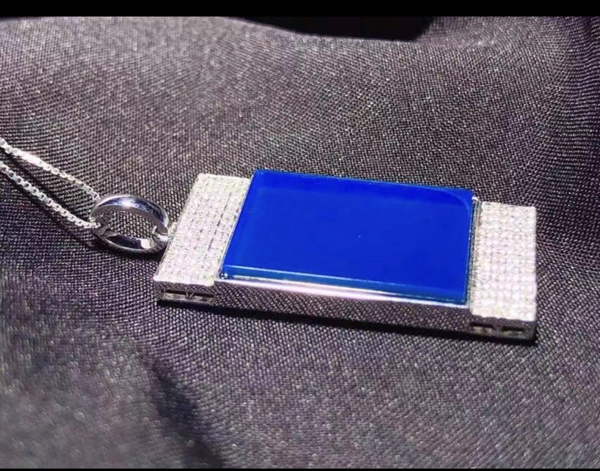 多明尼加天空藍珀18k-無事牌-14-30.4-4.3mm#8200