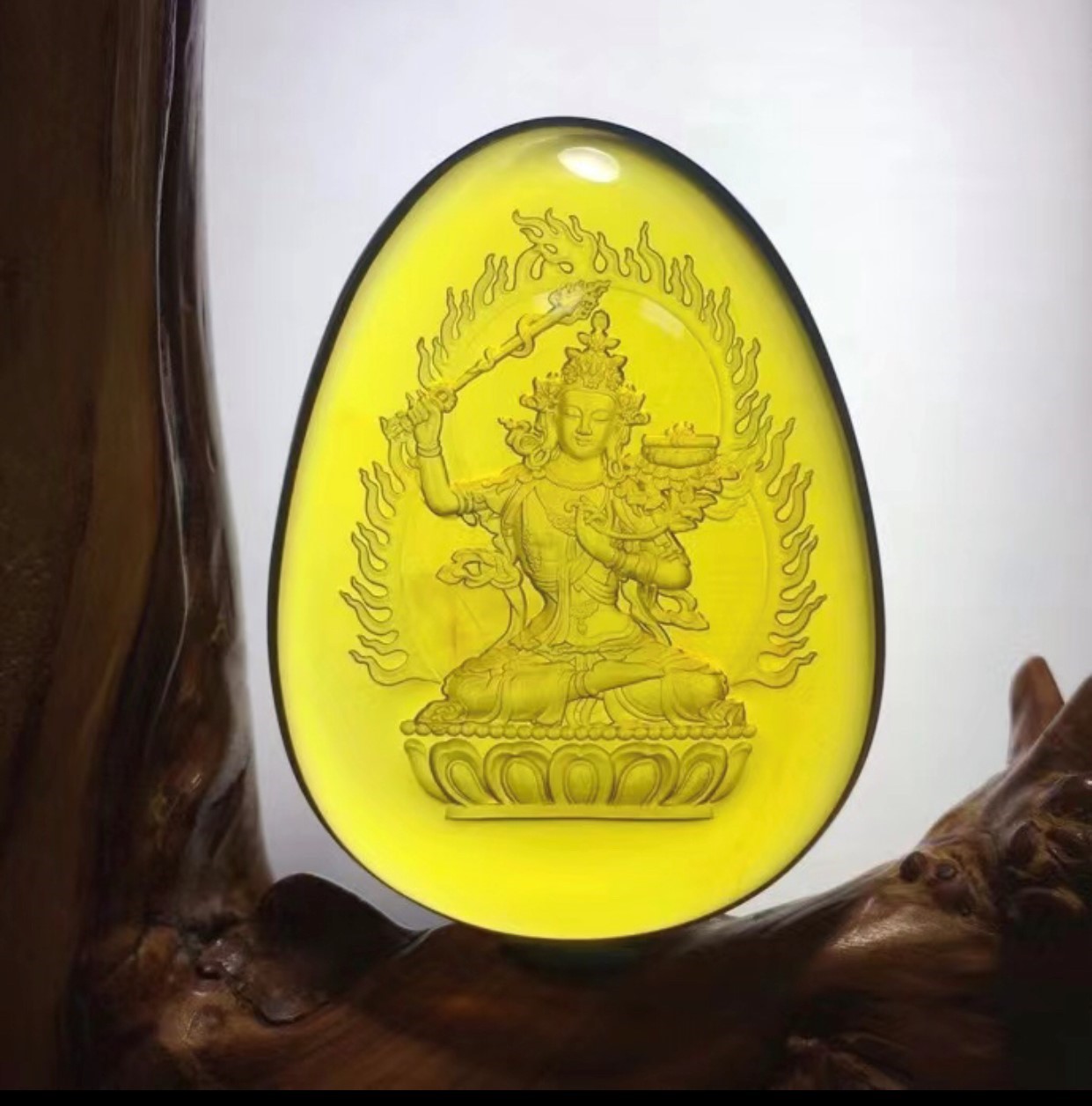 藍珀雕件-文殊26.8g-2