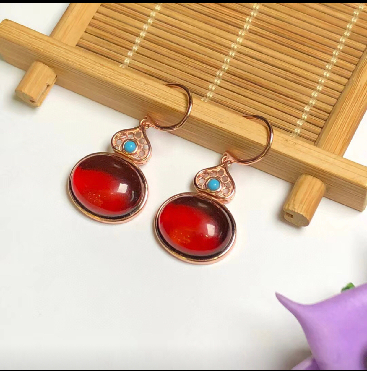 血珀925銀耳環系列