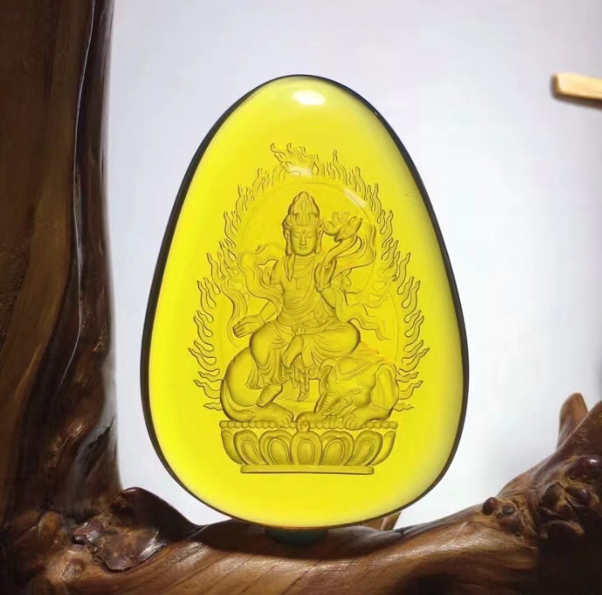 藍珀雕件-普賢普薩20.5g