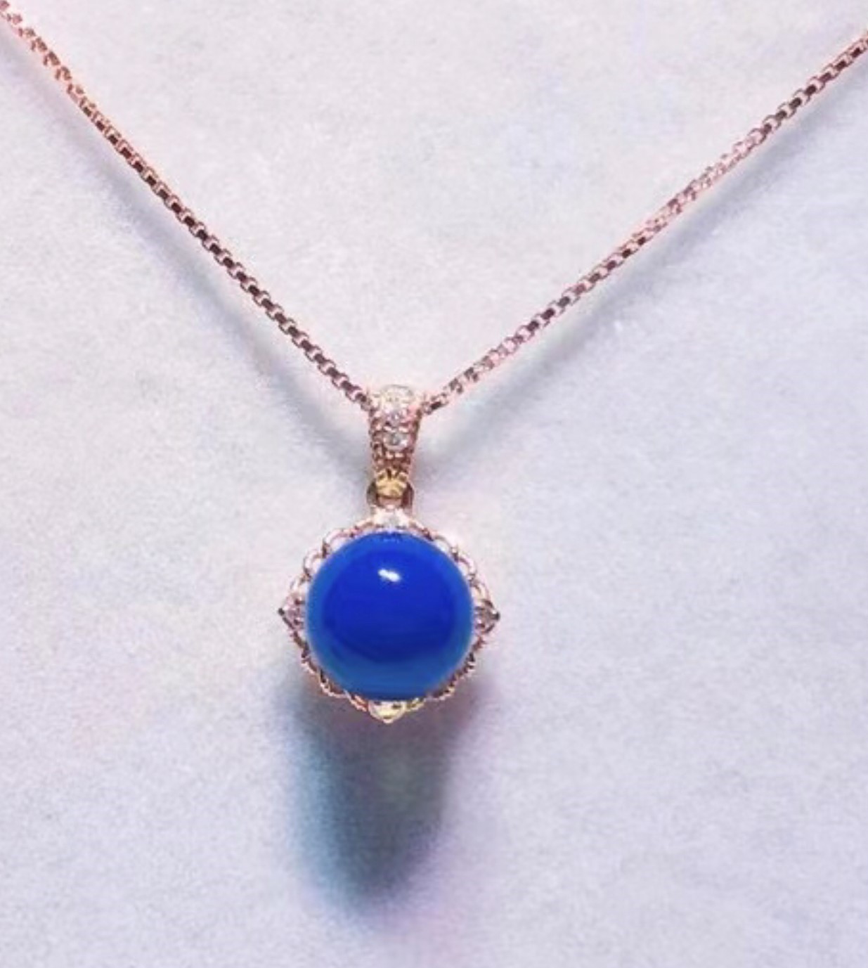 多明尼加藍珀18k墬子-6mm#1000