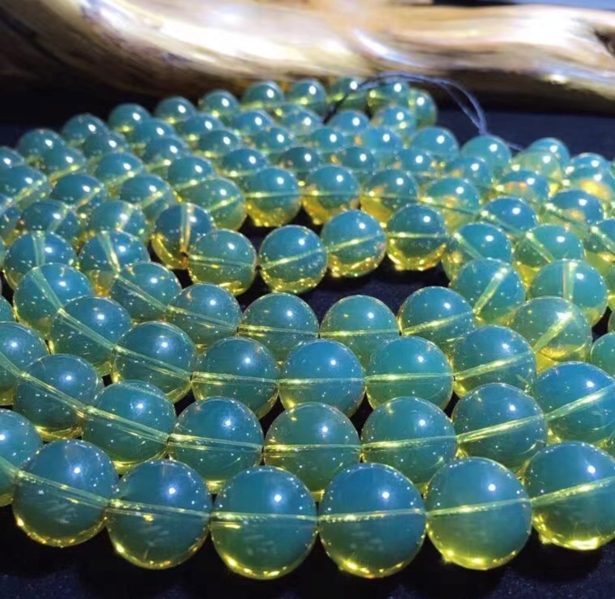 藍綠珀108顆唸珠-17mm-332.6g