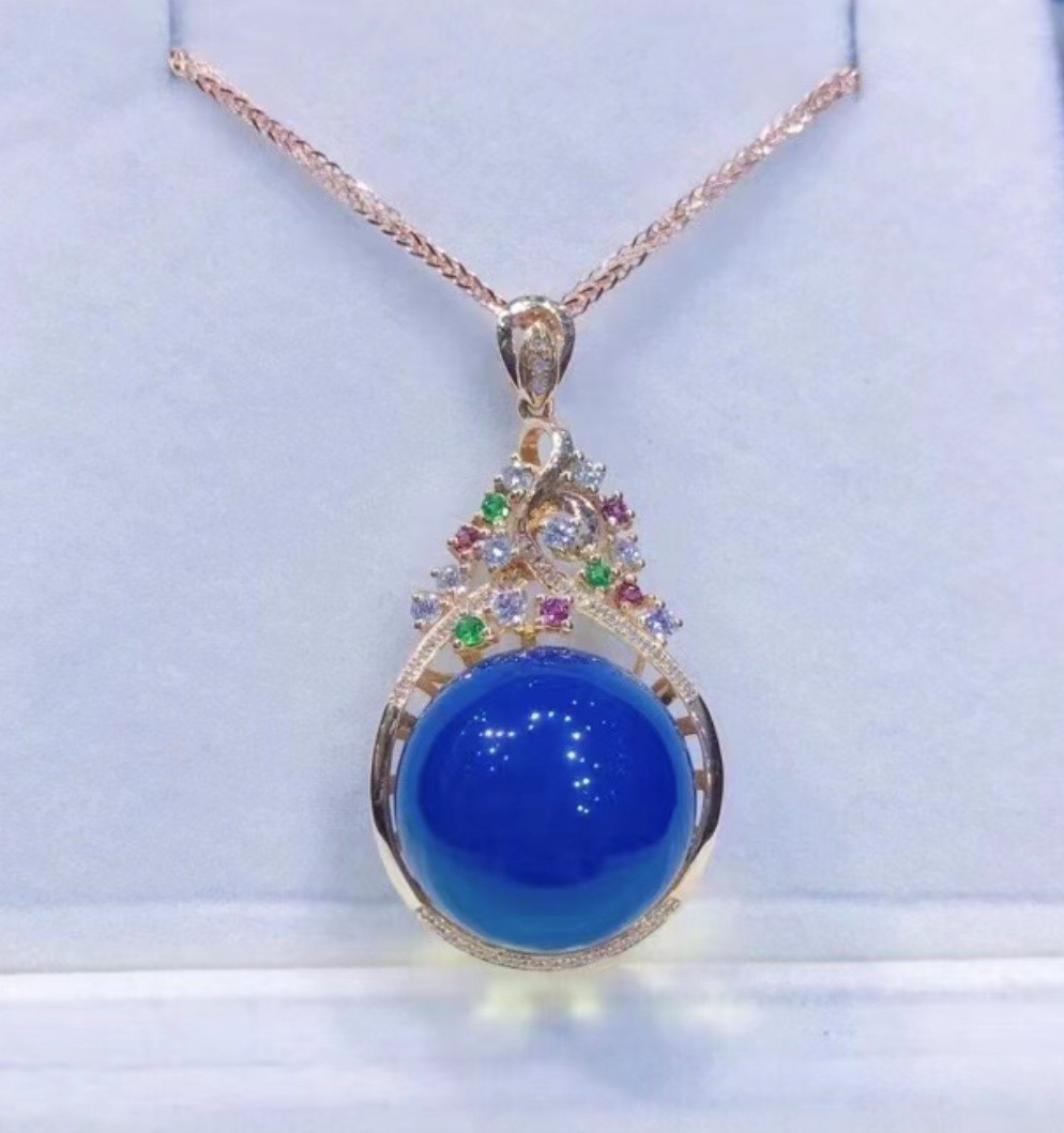 多明尼加天空藍珀-墬子-16mm#28800