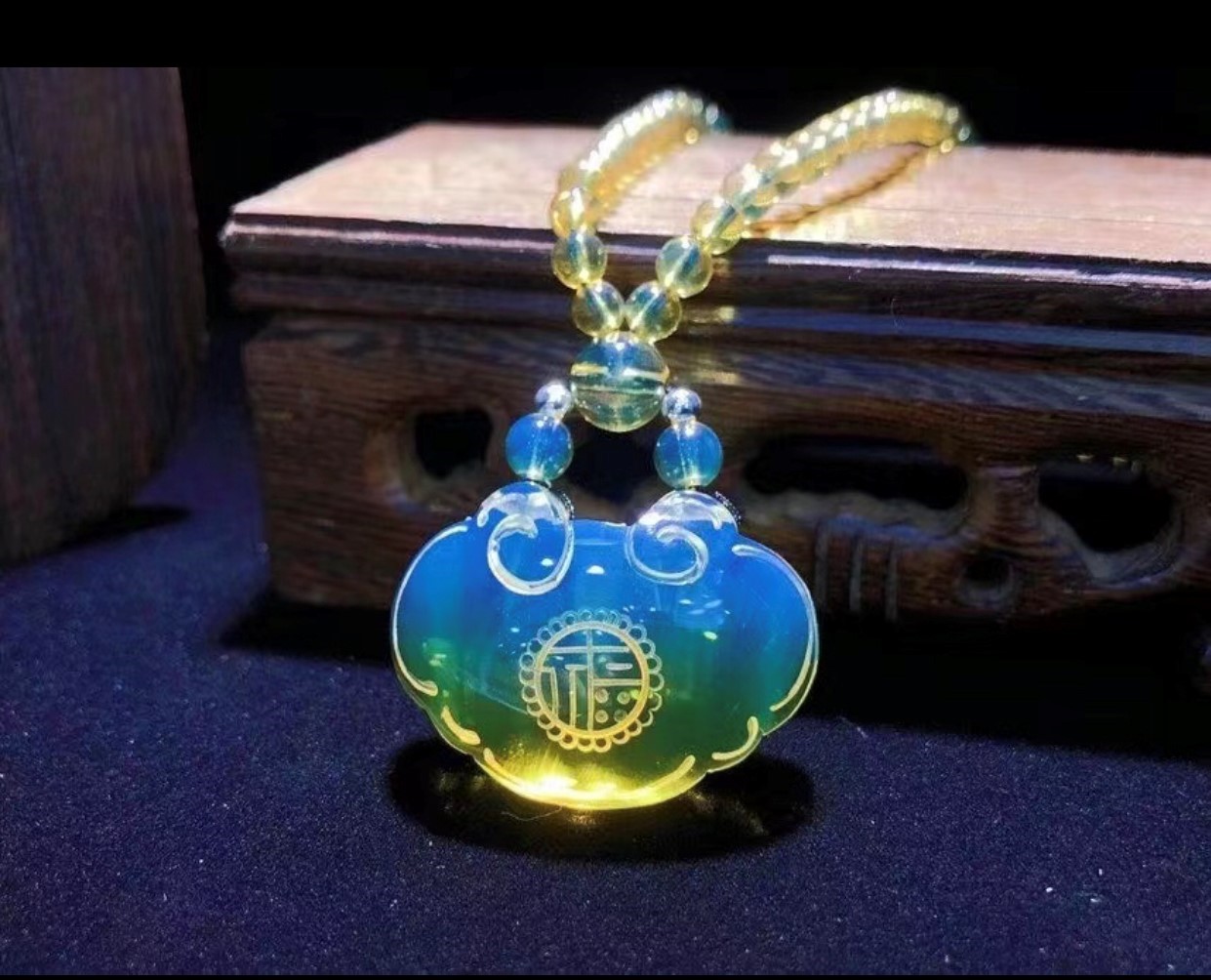 藍珀平安如意-4mm#388