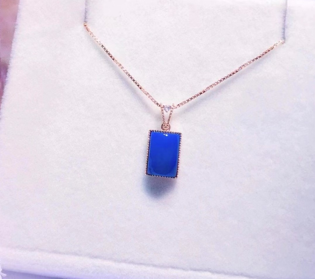 多明尼加藍珀18k小方牌-墬子#1000