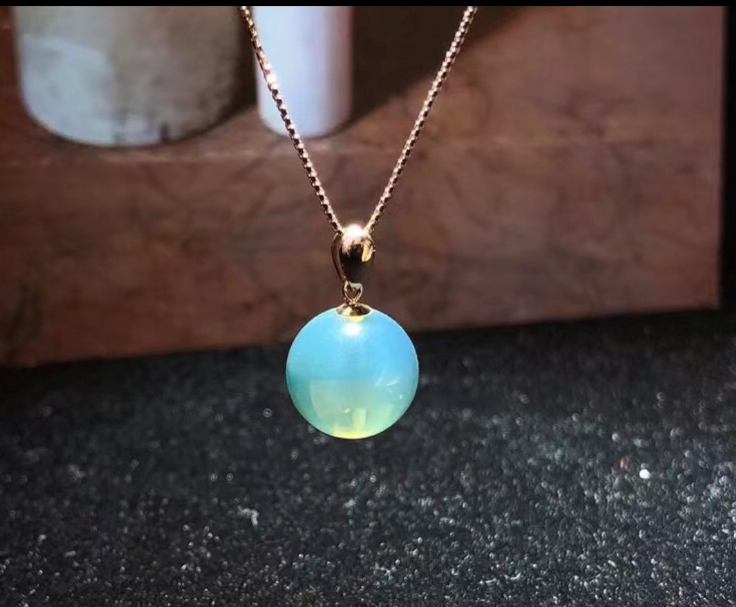 藍綠珀18k-墬子-11mm