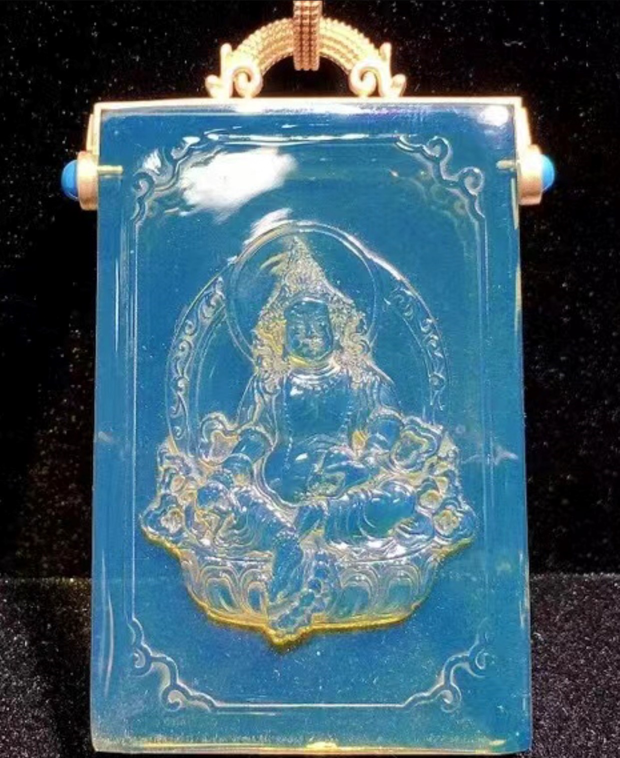 藍珀黃財神18k-54.8-37.5-10.8mm#7200