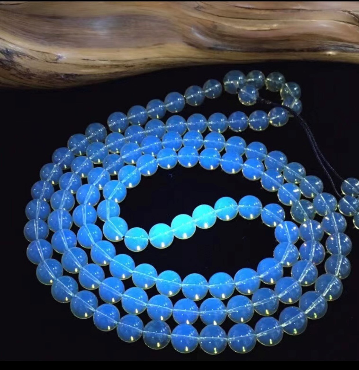 藍綠珀108顆唸珠-8mm-41.4g-1