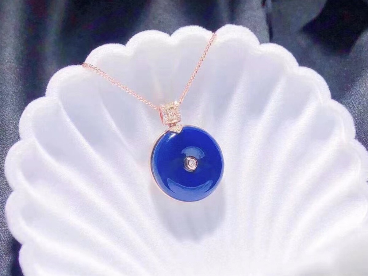 多明尼加藍珀18k平安吉祥-墬子