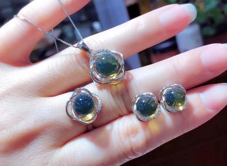 138藍綠珀s925銀-套組-9-8-7mm#138