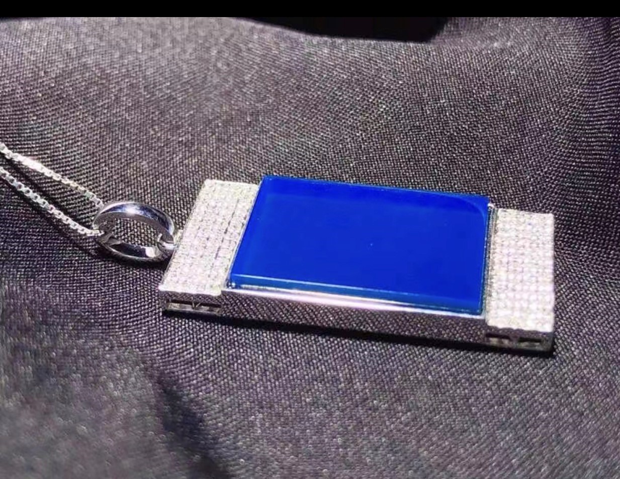 多明尼加天空藍珀18k-無事牌-14-30.4-4.3mm#8200