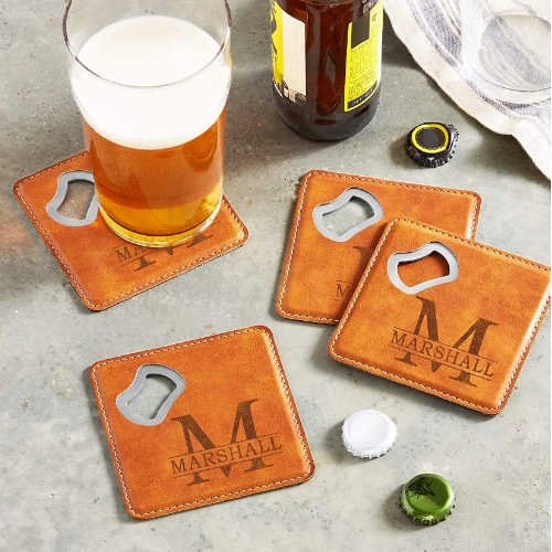 PU皮革杯墊開瓶器