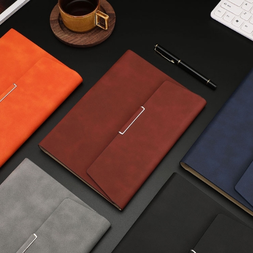 PU磁扣三折式活頁記事本