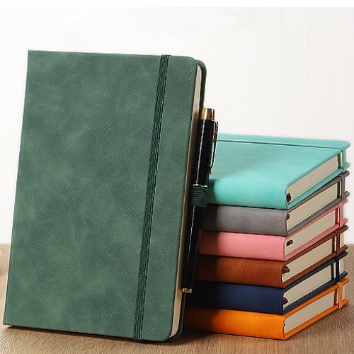 商務型綁帶精裝記事本