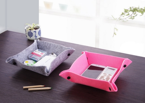 毛氈布桌面卡扣收納盒