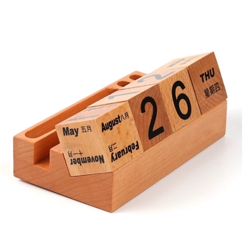 翻轉式木質月曆擺件