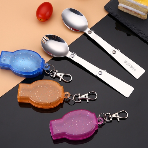 不繡鋼可折疊三折湯匙