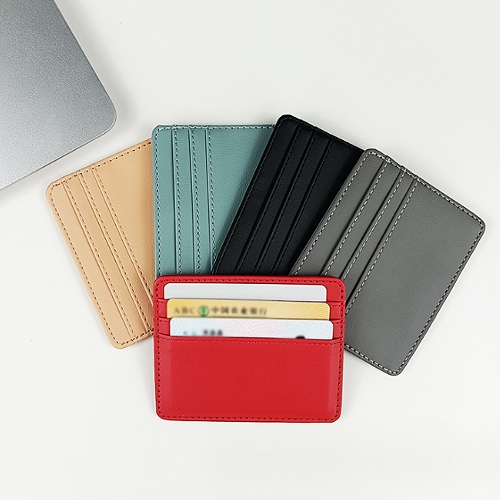 三卡位PU皮革名片(識別證)收納包