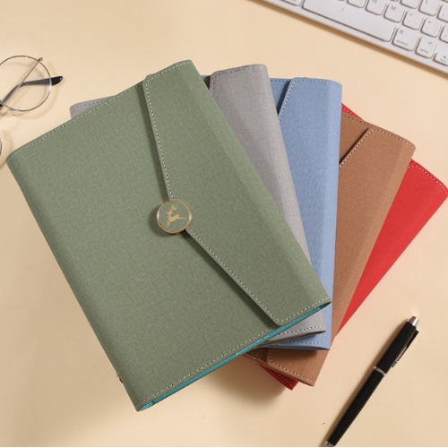 個性磁性圓扣三折活頁筆記本