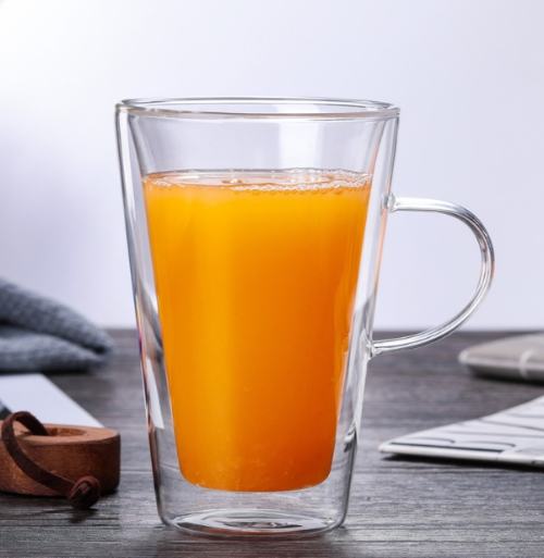 雙層斜口隔熱果汁杯