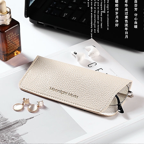 簡約風PU皮革眼鏡收納袋