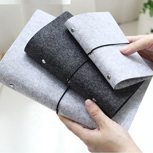 文青風毛氈布活頁筆記本