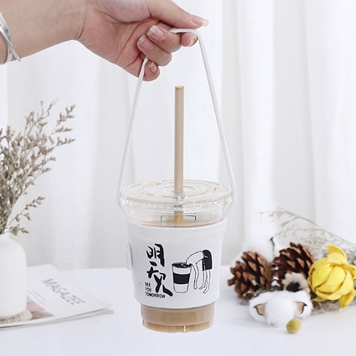 帆布手提飲料杯套