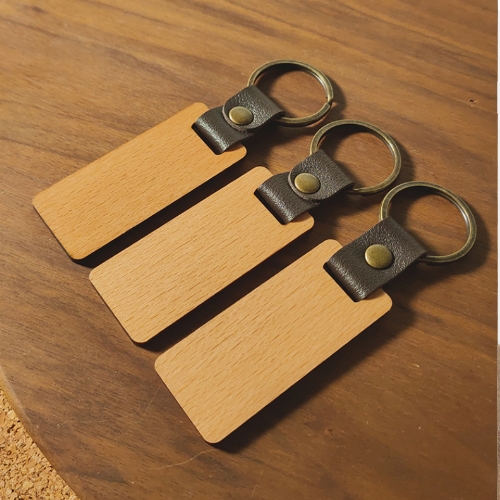 木質創意鉚釘式鑰匙圈